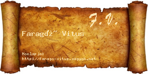 Faragó Vitus névjegykártya